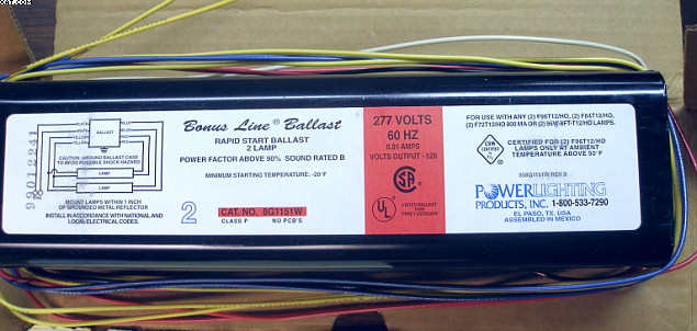 POWER LIGHTING PRODUCTS Fluorescent Ballasts,